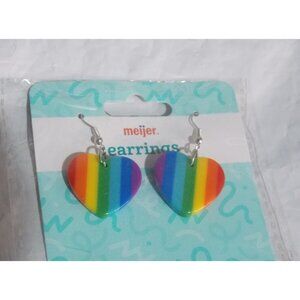 Rainbow Heart Shaped Earrings Celebrate Pride Jewelry by meijer